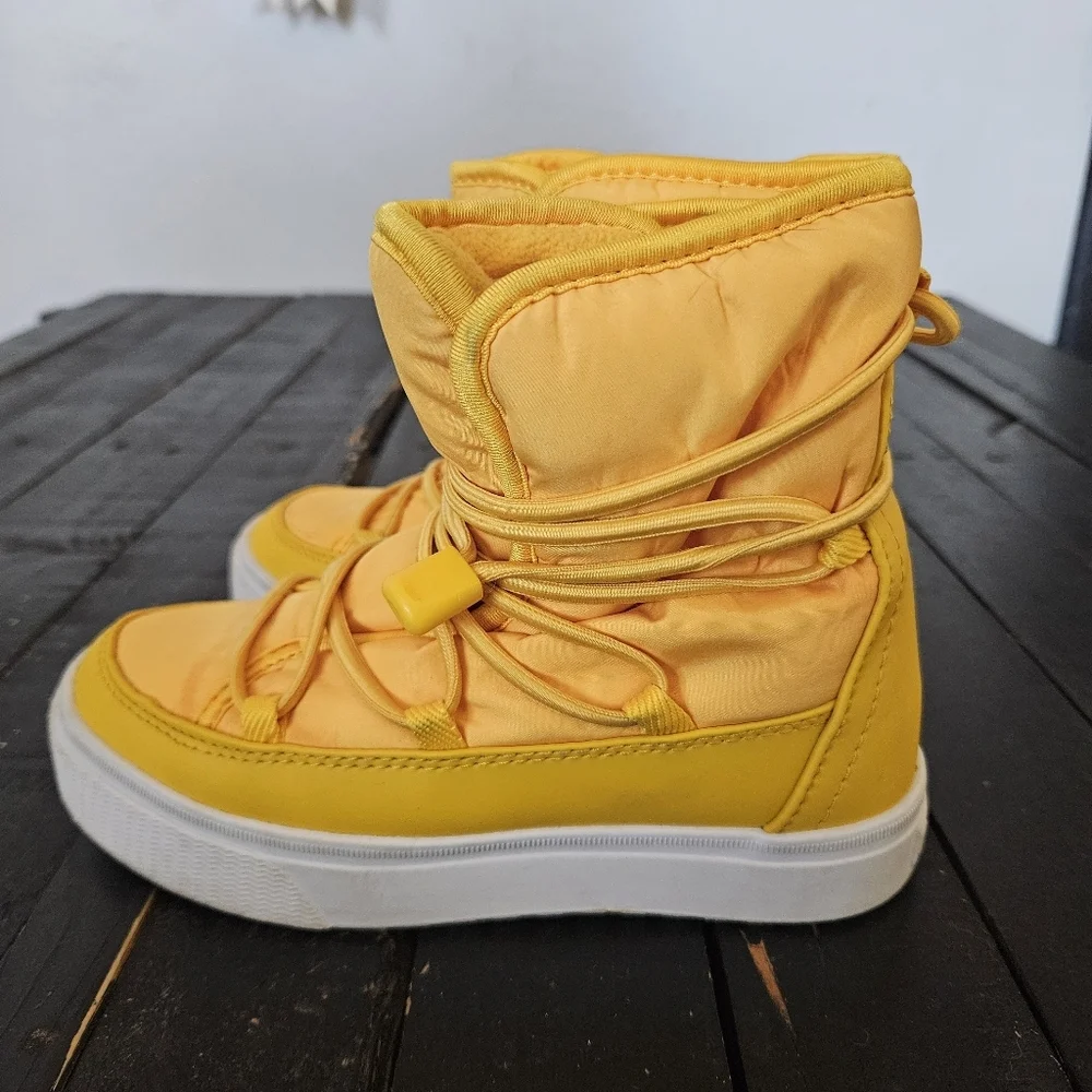 Native Kids 13 Chamonix Yellow High-Top Winter Snow Boots Puffy Quilted Fleece